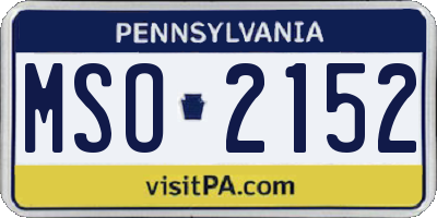 PA license plate MSO2152