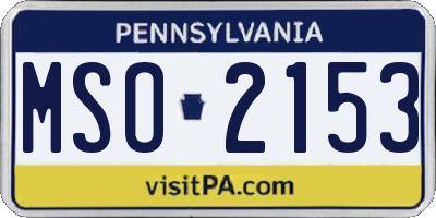 PA license plate MSO2153