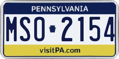 PA license plate MSO2154