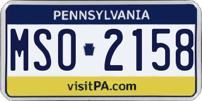 PA license plate MSO2158