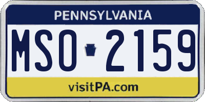 PA license plate MSO2159