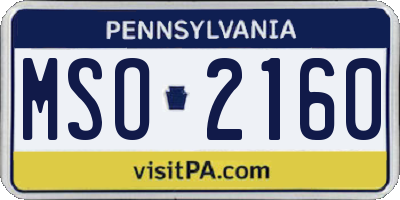 PA license plate MSO2160