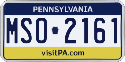 PA license plate MSO2161