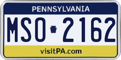 PA license plate MSO2162