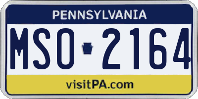PA license plate MSO2164