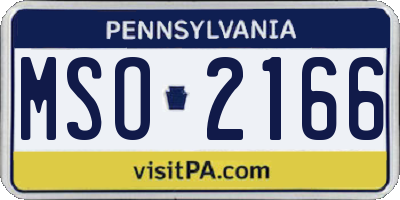 PA license plate MSO2166