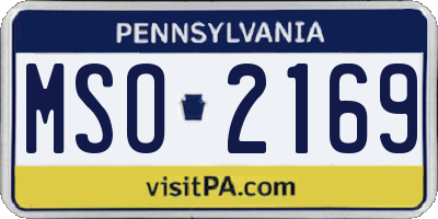 PA license plate MSO2169
