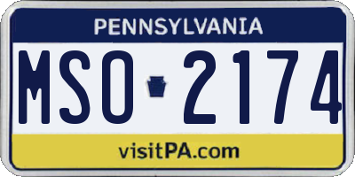 PA license plate MSO2174