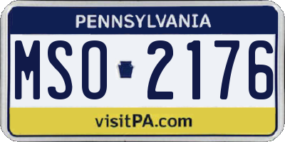 PA license plate MSO2176