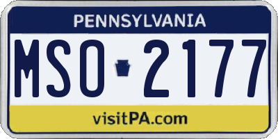 PA license plate MSO2177