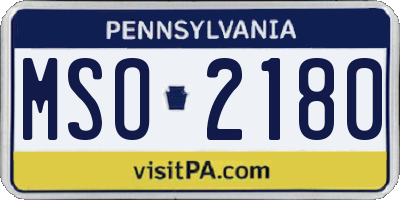 PA license plate MSO2180