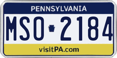 PA license plate MSO2184