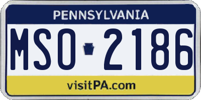 PA license plate MSO2186