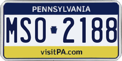 PA license plate MSO2188
