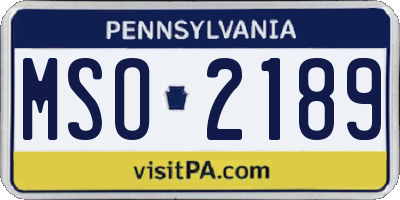 PA license plate MSO2189