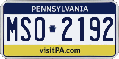 PA license plate MSO2192