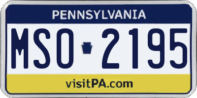 PA license plate MSO2195