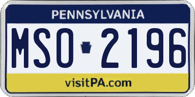 PA license plate MSO2196