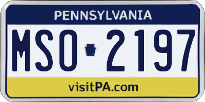 PA license plate MSO2197