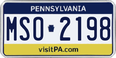 PA license plate MSO2198