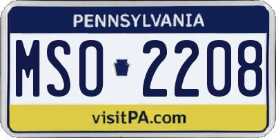 PA license plate MSO2208