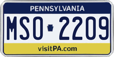 PA license plate MSO2209