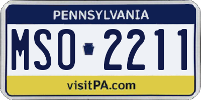 PA license plate MSO2211