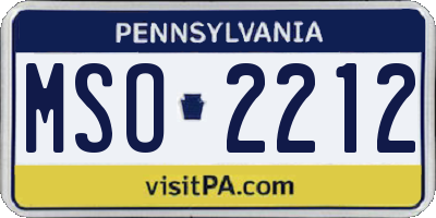 PA license plate MSO2212