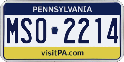PA license plate MSO2214