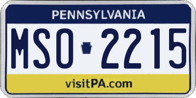 PA license plate MSO2215