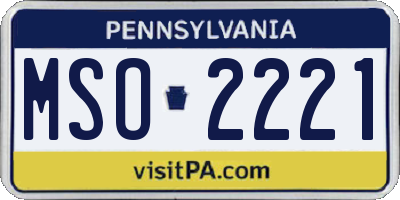 PA license plate MSO2221