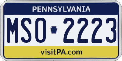 PA license plate MSO2223