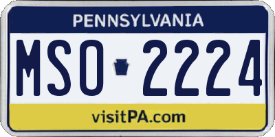 PA license plate MSO2224