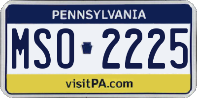 PA license plate MSO2225