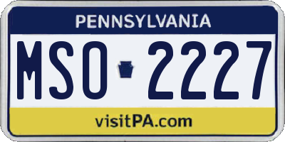 PA license plate MSO2227