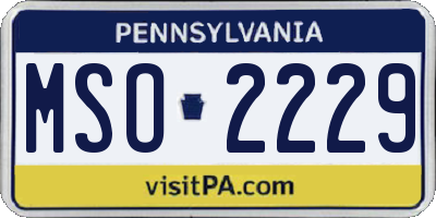 PA license plate MSO2229
