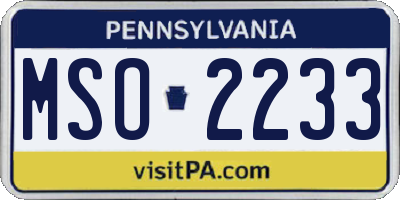 PA license plate MSO2233