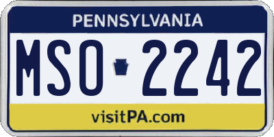 PA license plate MSO2242