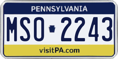 PA license plate MSO2243