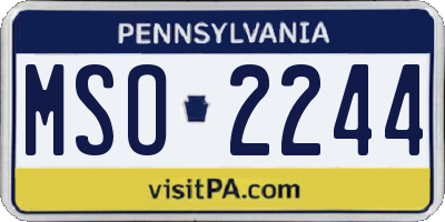 PA license plate MSO2244