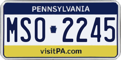 PA license plate MSO2245