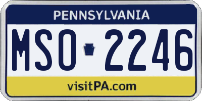 PA license plate MSO2246