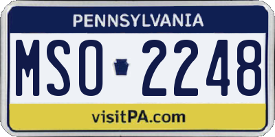 PA license plate MSO2248