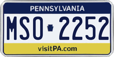 PA license plate MSO2252