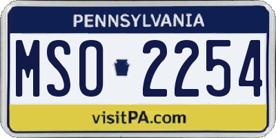 PA license plate MSO2254