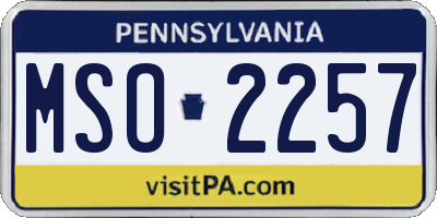 PA license plate MSO2257
