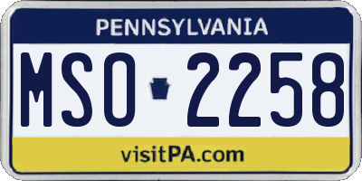 PA license plate MSO2258