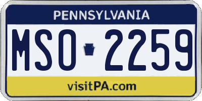 PA license plate MSO2259