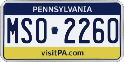 PA license plate MSO2260
