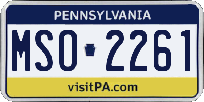 PA license plate MSO2261